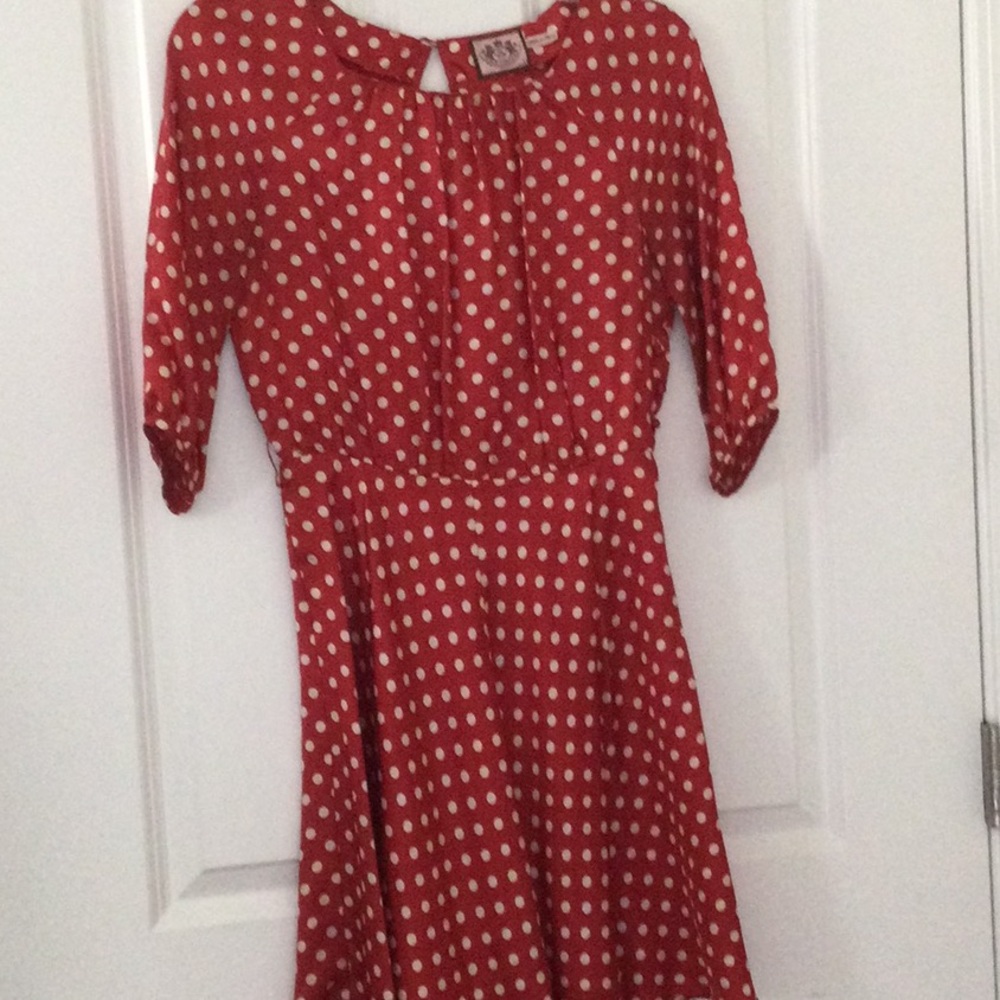Vintage Juicy Couture Polka Dot Red Swing Style Dress! Size 0